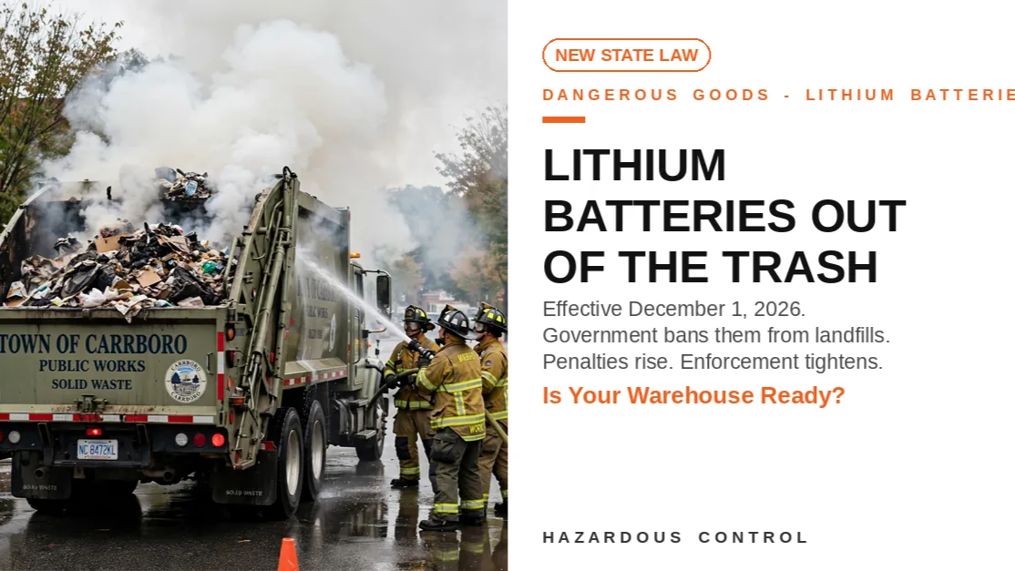 Lithium batteries just got banned from the trash. Warehouses should pay attention.
